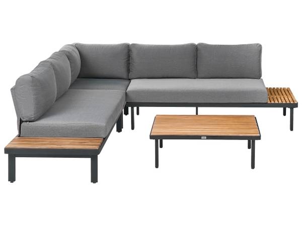 Sofa FIVIZZANO 11-tlg Braun - Dunkelgrau - Grau
