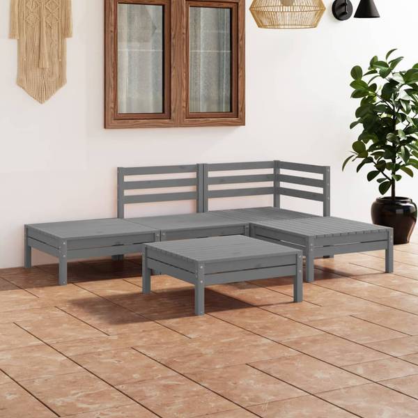 Mobilier de jardin  3010499 (lot de 5) Gris - Pin - 64 x 29 x 64 cm
