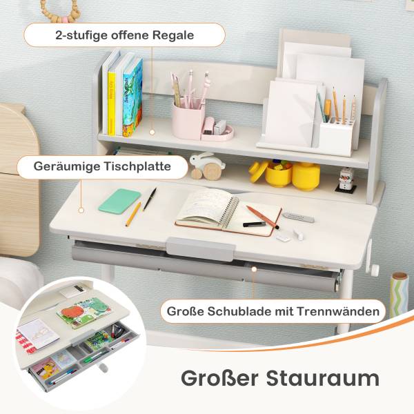 Höhenverstellbarer Schreibtisch 4GR Grau
