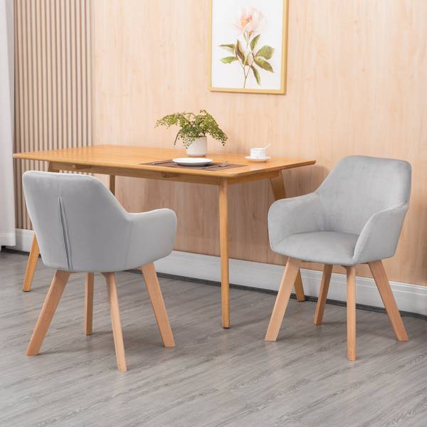 Esszimmerstuhl 835-P177 4er Set Grau - Samt - 57 x 80 x 54 cm