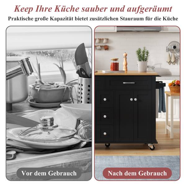 Kücheninsel BB8055 Schwarz