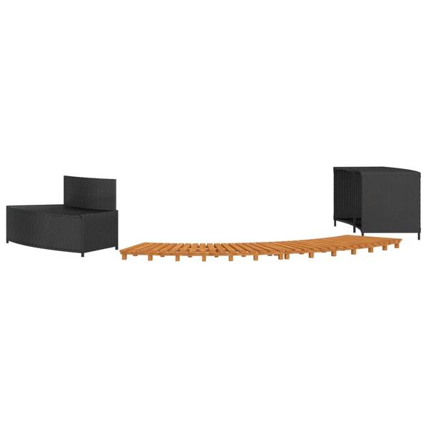 Cadre de bain à remous 3028689-2 Noir - Acier - 45 x 55 x 110 cm