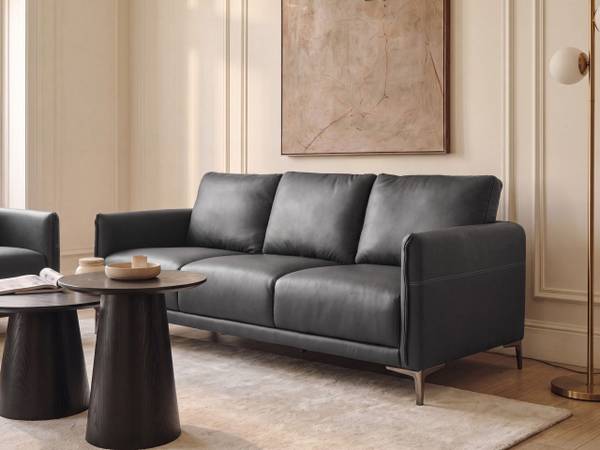 3-Sitzer Sofa CILENS Schwarz - Grau
