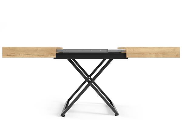 Couchtisch höhenverstellbar Elano Braun - Eiche - 80 x 80 x 200 cm