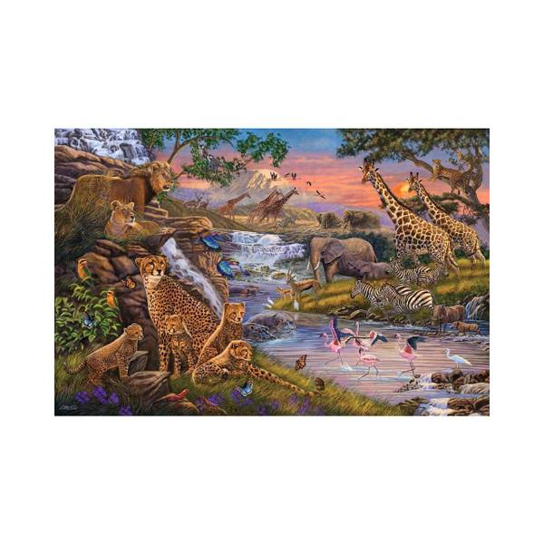 1000 Teile Puzzle Tierreich - 70x50cm Elefant Giraffe Zebra Motiv