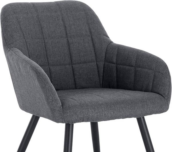 Esszimmerstuhl Manar (6er Set) Grau - Leinen - 55 x 81 x 43 cm