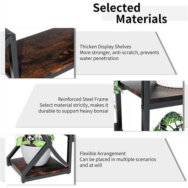 Support de fleurs HJ-ZM1376 Noir - Fer - 30 x 177 x 125 cm