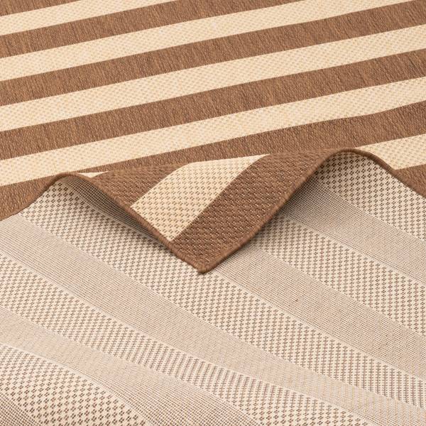 In & Outdoor Teppich  Valencia Streifen Beige - Textil - 140 x 1 x 200 cm