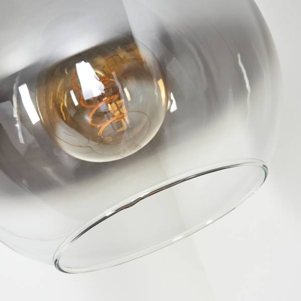 Stehlampe Cesaro Grau - Aluminium - Klarglas - 25 x 140 x 52 cm