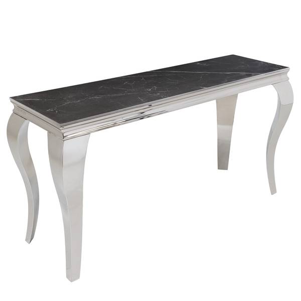 Konsolentisch MODERN BAROCK Schwarz - Silber - Chrom - Edelstahl - Stahl - Steingut - 145 x 75 x 45 cm
