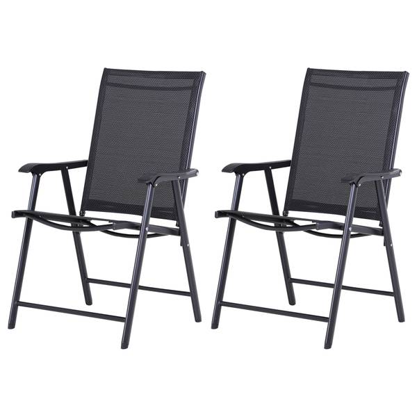 Campingstuhl 84B-381BK 2er Set Schwarz - Metall - 64 x 94 x 58 cm