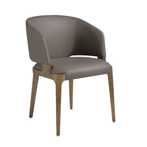 Chaise similicuir taupe foncé 4108 Marron - Cuir synthétique - Résine synthétique - Vinyle - 57 x 76 x 58 cm