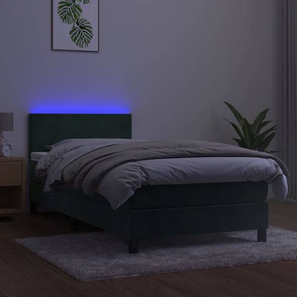 Boxspringbett 3017268-1 Dunkelgrün - Grün - 200 x 100 cm