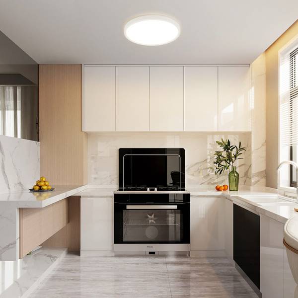 LED Deckenleuchte Pena Weiß - Kunststoff - 30 x 3 x 30 cm