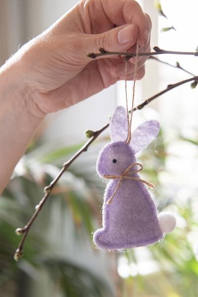 Oster-Anhänger Kaninchen 43333 Violett - Textil - 1 x 10 x 6 cm