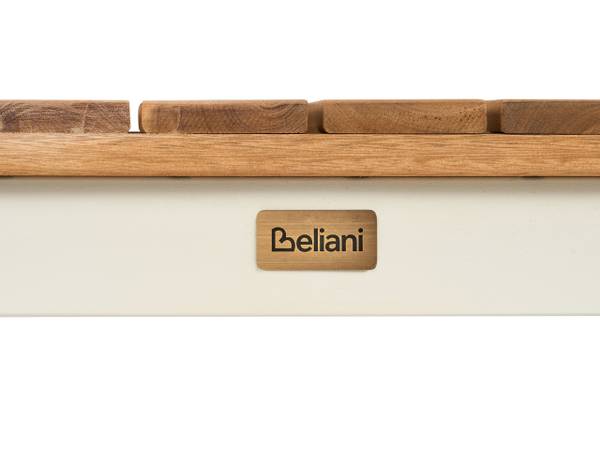 Gartenset CORRICELLA 2-tlg Braun - Weiß - Massivholz - 163 x 45 x 32 cm