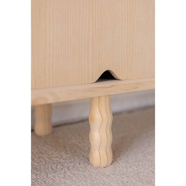 TV-Lowboard Malaret Unlackiert Braun - Kiefer - 180 x 50 x 35 cm