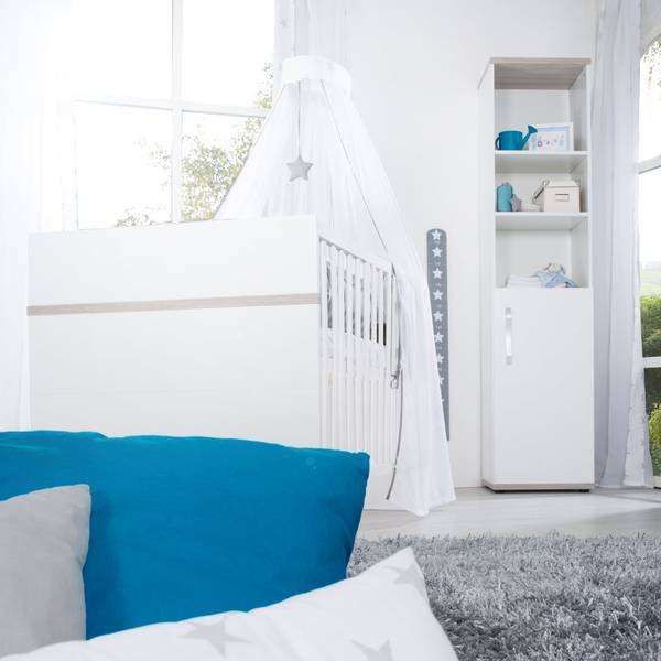Babybett Komplettset Moritz 3-teilig Weiß - Holzwerkstoff - 76 x 81 x 142 cm