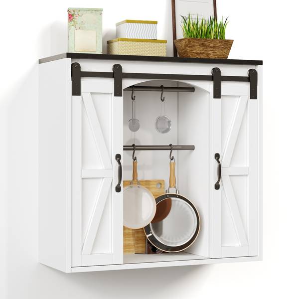 Keukenwandkast OUMUD Ⅰ wit - plaatmateriaal op houtbasis - 31 x 76 x 80 cm