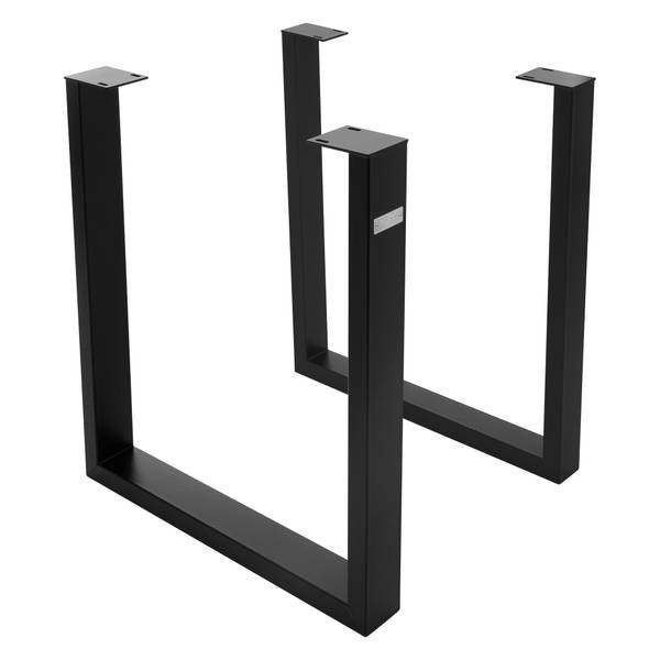 Tischgestell U-Gestell 2er Set Schwarz - Samt - 8 x 74 x 70 cm