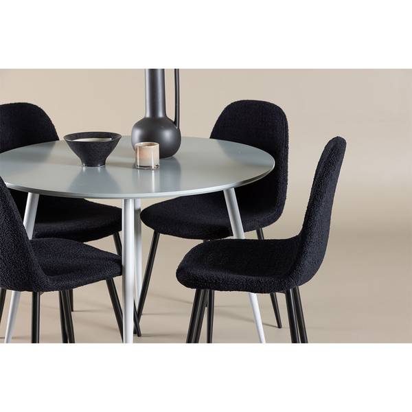 Essgruppe Plaza 5-teilig Grau - Polyester - Webstoff - 100 x 75 x 100 cm