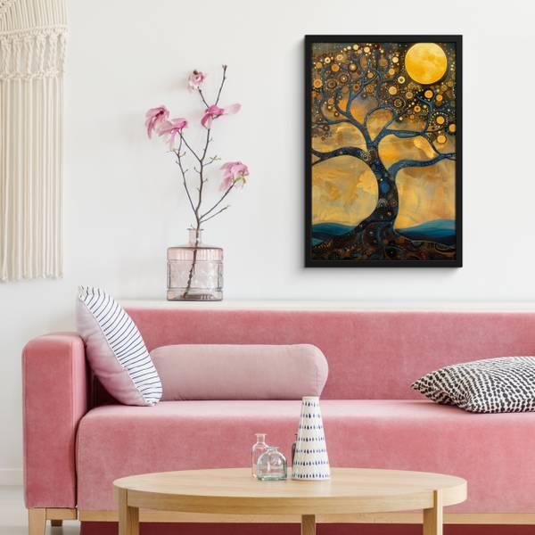 POSTER MIT RAHMEN Baum 40 x 60 cm - Durchmesser: 64 cm