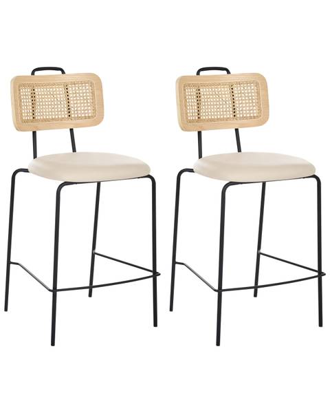 Set van 2 barstoelen ADELANTO beige - zwart