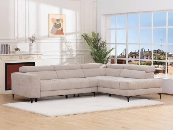 Relaxsofa MONISO Beige - Textil - 212 x 75 x 298 cm