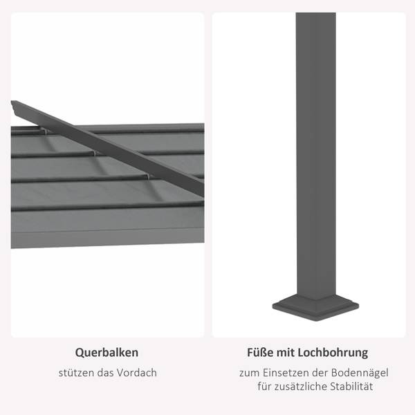 Pergola 84C-360V01CG Grau - Textil - 295 x 230 x 397 cm