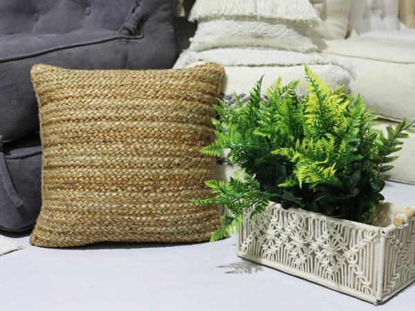 Kissen ZAMBAI 2er-Set Beige - Naturfaser - 60 x 12 x 60 cm