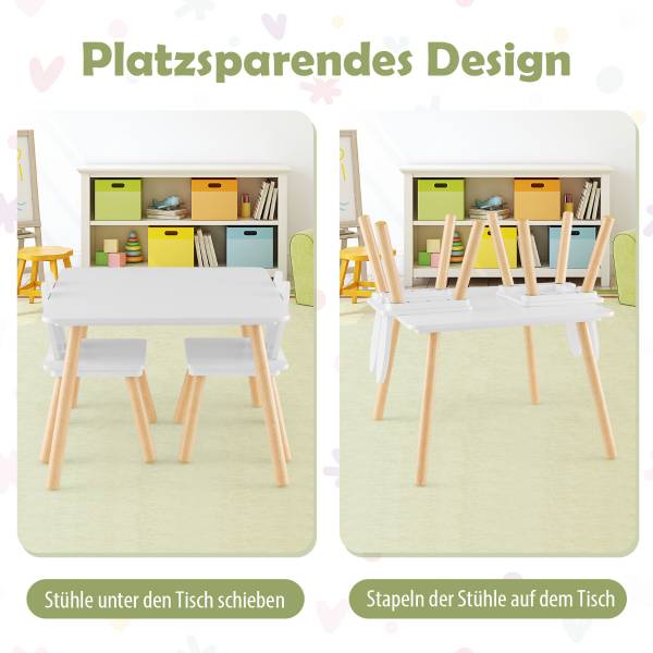 Kinderschreibtisch 59378640 3er Set Weiß - Holzwerkstoff - 1 x 1 x 1 cm