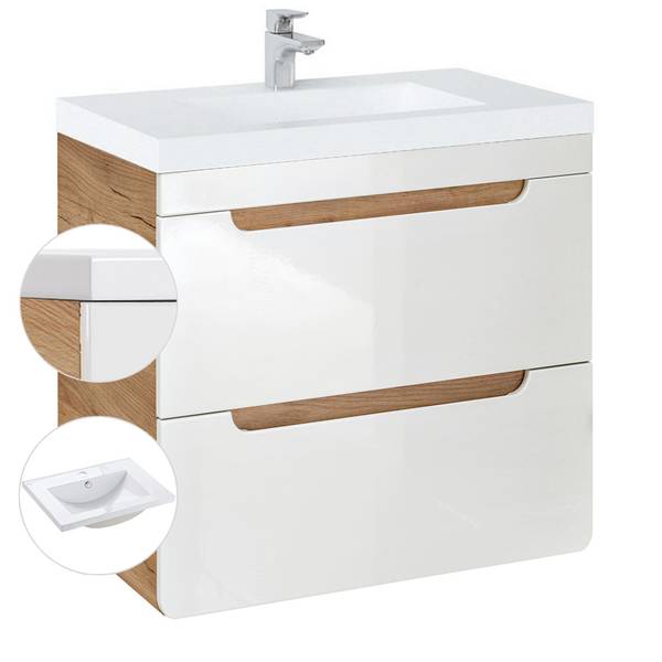 Waschtisch LUTON-56-518 Weiß - Holzwerkstoff - 61 x 63 x 46 cm