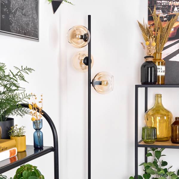 Stehlampe Cesaro Gelb - Aluminium - Klarglas - 31 x 160 x 95 cm