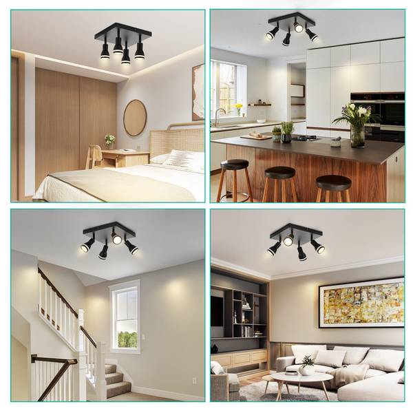 Plafonnier Oldenburg Noir - Métal - 20 x 16 x 20 cm