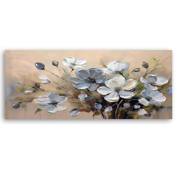 Wandbild blumen strauß abstraktion 90 x 30 cm