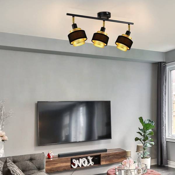 Plafondlamp Lancaster met 3 lichtbronnen zwart - metaal - 10 x 13 x 53 cm