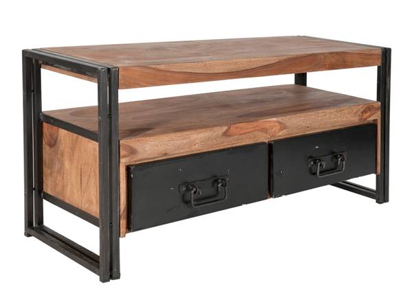 PANAMA Lowboard Schwarz - Braun - Akazie - 112 x 55 x 40 cm