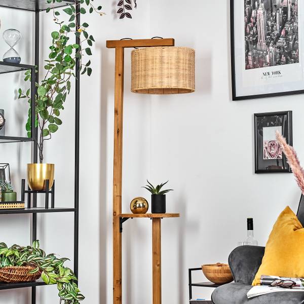 Stehlampe Carini Beige - Schwarz