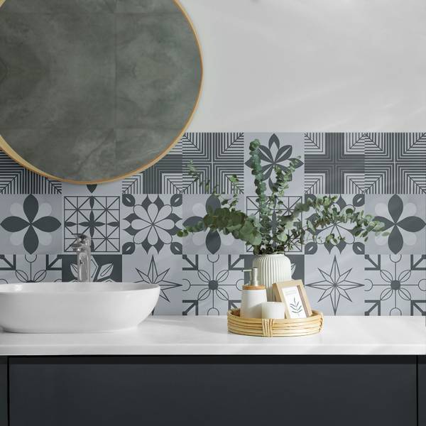 Fliesen Mosaik Geo Verbund 4er Set 50 x 50 cm