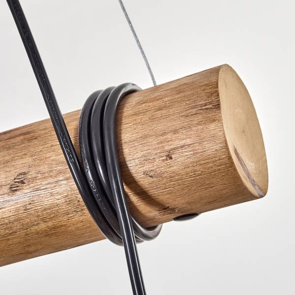 Pendelleuchte Cesaro Braun - Holzwerkstoff - Metall - 30 x 150 x 60 cm