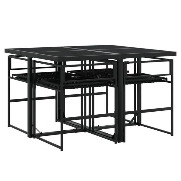 Garten-Essgruppe 3042088 (5-teilig) Schwarz - Stahl - 107 x 72 x 110 cm