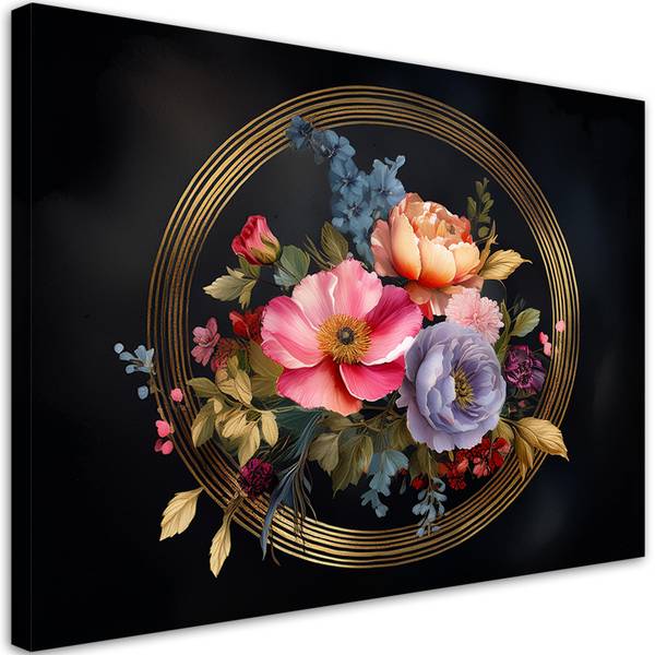 Canvas schilderij Bloemen 90 x 60 cm