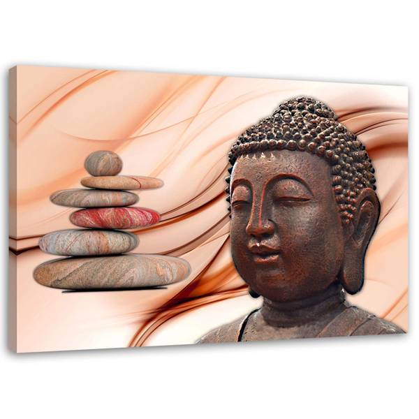 Wandbild Buddha Steine Zen Spa Feng Shui 120 x 80 cm