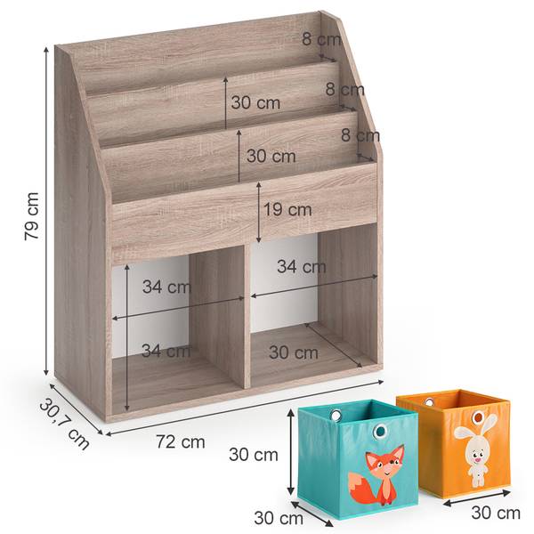 Kinderregal Luigi 37023 Braun - Holzwerkstoff - 72 x 79 x 31 cm