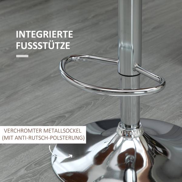 Tabourets de bar 835-224V00CW, lot de 2 Blanc - Cuir synthétique - 46 x 106 x 50 cm
