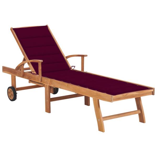 Zonnestoel 3007889-1 geel - teakhout - 59 x 35 x 195 cm