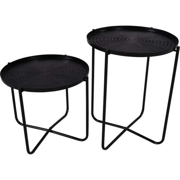 Gartentisch ZWART Schwarz - Metall - 40 x 9 x 40 cm