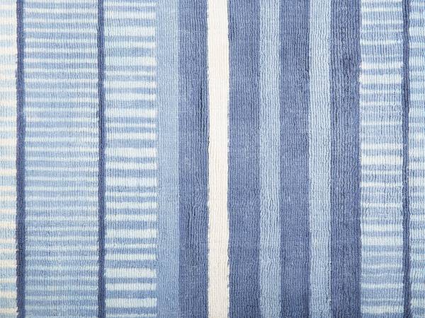 Teppich YARDERE Blau - Weiß - Naturfaser - 80 x 80 x 80 cm