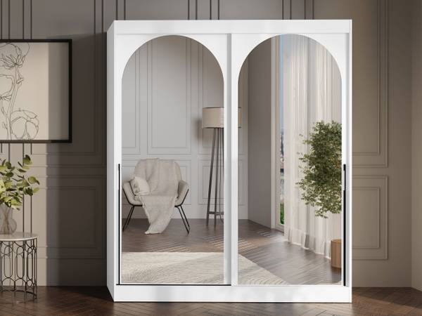 Kleiderschrank Modin Schwarz - Weiß