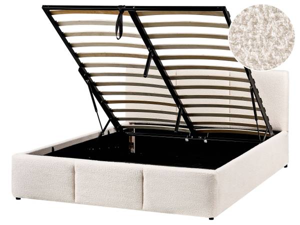Lit double BOUSSE Blanc - Largeur de la surface de couchage : 140 cm